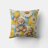 Teddybeer Tuintuinpatroon met Madeliefjes (11) Kussen (Achterkant)