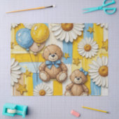 Teddybeer Tuintuinpatroon met Madeliefjes (11) Tissuepapier (Craft)