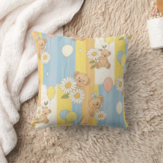 Teddybeer Tuintuinpatroon met Madeliefjes (12) Kussen (Deken)