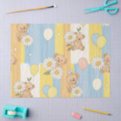 Teddybeer Tuintuinpatroon met Madeliefjes (12) Tissuepapier (Craft)