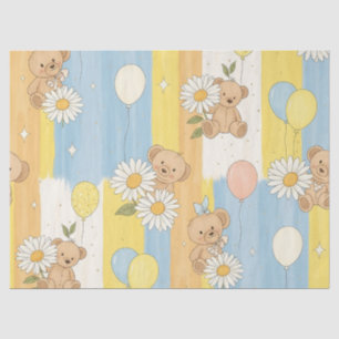 Teddybeer Tuintuinpatroon met Madeliefjes (12) Tissuepapier