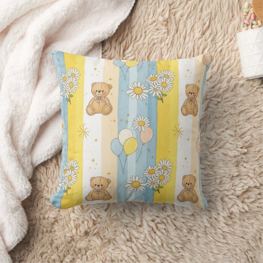 Teddybeer Tuintuinpatroon met Madeliefjes (13) Kussen (Deken)