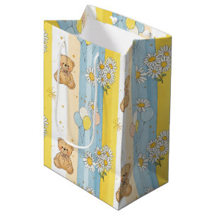 Teddybeer Tuintuinpatroon met Madeliefjes (13) Medium Cadeauzakje