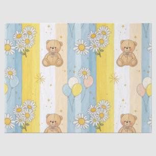 Teddybeer Tuintuinpatroon met Madeliefjes (13) Tissuepapier