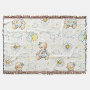 Teddybeer Tuintuinpatroon met Madeliefjes (15) Deken