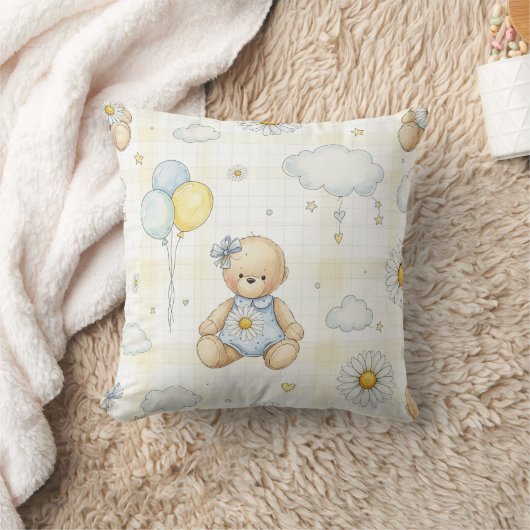 Teddybeer Tuintuinpatroon met Madeliefjes (15) Kussen (Deken)