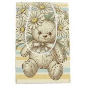 Teddybeer Tuintuinpatroon met Madeliefjes (1) Medium Cadeauzakje (Voorkant)