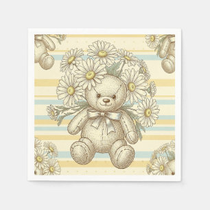Teddybeer Tuintuinpatroon met Madeliefjes (1) Servet