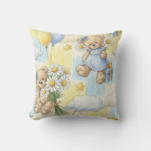 Teddybeer Tuintuinpatroon met Madeliefjes (2) Kussen (Voorkant)