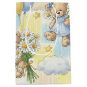 Teddybeer Tuintuinpatroon met Madeliefjes (2) Medium Cadeauzakje (Voorkant)