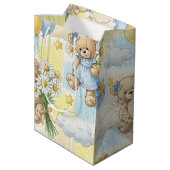 Teddybeer Tuintuinpatroon met Madeliefjes (2) Medium Cadeauzakje (Achterkant Gekanteld)