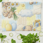 Teddybeer Tuintuinpatroon met Madeliefjes (2) Theedoek (Gevouwen)
