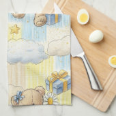 Teddybeer Tuintuinpatroon met Madeliefjes (2) Theedoek (Quarter Fold)