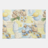 Teddybeer Tuintuinpatroon met Madeliefjes (2) Theedoek (Horizontaal)