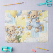 Teddybeer Tuintuinpatroon met Madeliefjes (2) Tissuepapier (Craft)