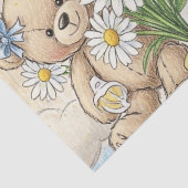 Teddybeer Tuintuinpatroon met Madeliefjes (2) Tissuepapier (Detail)