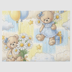 Teddybeer Tuintuinpatroon met Madeliefjes (2) Tissuepapier