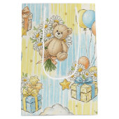 Teddybeer Tuintuinpatroon met Madeliefjes (3) Medium Cadeauzakje (Achterkant)