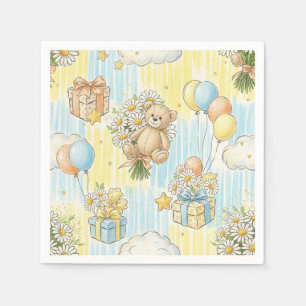 Teddybeer Tuintuinpatroon met Madeliefjes (3) Servet