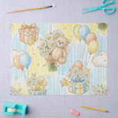 Teddybeer Tuintuinpatroon met Madeliefjes (3) Tissuepapier (Craft)