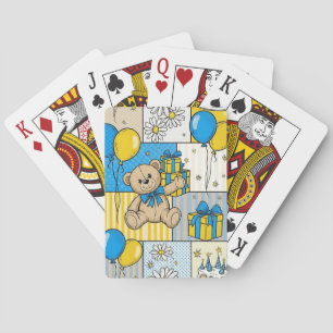 Teddybeer Tuintuinpatroon met Madeliefjes (4) Pokerkaarten