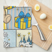 Teddybeer Tuintuinpatroon met Madeliefjes (4) Theedoek (Quarter Fold)