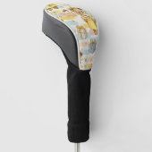 Teddybeer Tuintuinpatroon met Madeliefjes (5) Golfheadcover (Schuin)