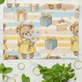Teddybeer Tuintuinpatroon met Madeliefjes (5) Theedoek (Gevouwen)