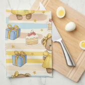 Teddybeer Tuintuinpatroon met Madeliefjes (5) Theedoek (Quarter Fold)