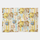 Teddybeer Tuintuinpatroon met Madeliefjes (5) Theedoek (Horizontaal)
