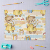 Teddybeer Tuintuinpatroon met Madeliefjes (5) Tissuepapier (Craft)