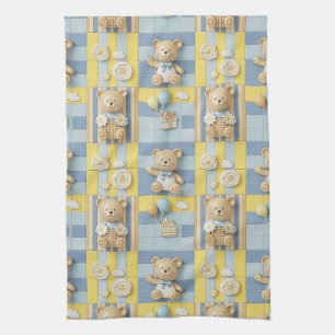 Teddybeer Tuintuinpatroon met Madeliefjes (7) Theedoek