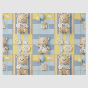 Teddybeer Tuintuinpatroon met Madeliefjes (7) Tissuepapier