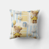 Teddybeer Tuintuinpatroon met Madeliefjes (8) Kussen (Achterkant)