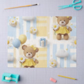 Teddybeer Tuintuinpatroon met Madeliefjes (8) Tissuepapier (Craft)