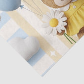 Teddybeer Tuintuinpatroon met Madeliefjes (8) Tissuepapier (Detail)