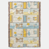 Teddybeer Tuintuinpatroon met Madeliefjes (9) Deken (Voorkant Verticaal)