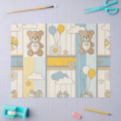 Teddybeer Tuintuinpatroon met Madeliefjes (9) Tissuepapier (Craft)