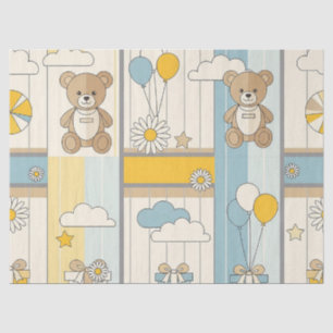 Teddybeer Tuintuinpatroon met Madeliefjes (9) Tissuepapier