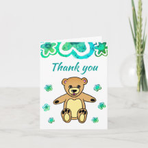 Teddybeer Turquoise Bloemen Baby Shower