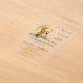 Teddybeer Twinkle Twinkle Little Star Baby Shower Acryl Uitnodigingen (Laagn)