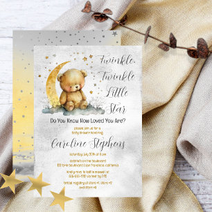 Teddybeer Twinkle Twinkle Little Star Baby shower Kaart