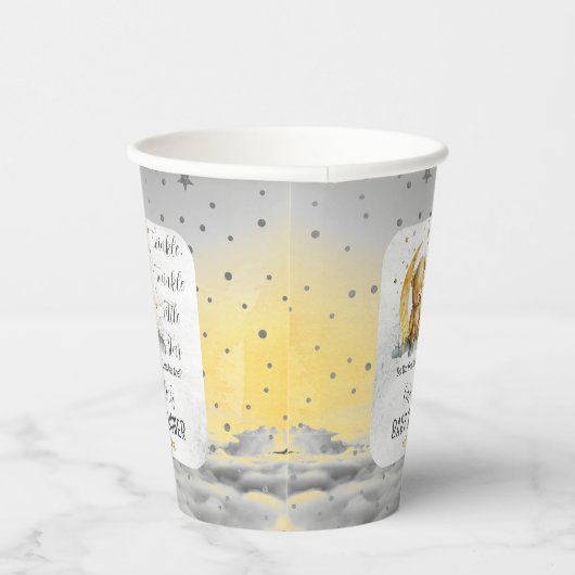 Teddybeer Twinkle Twinkle Little Star Baby shower Papieren Bekers (Rechts)