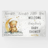 Teddybeer Twinkle Twinkle Little Star Baby shower Spandoek (Horizontaal)