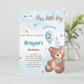 Teddybeer uitnodiging (Staand voorkant)