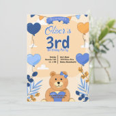 Teddybeer uitnodiging ontwerp (Staand voorkant)