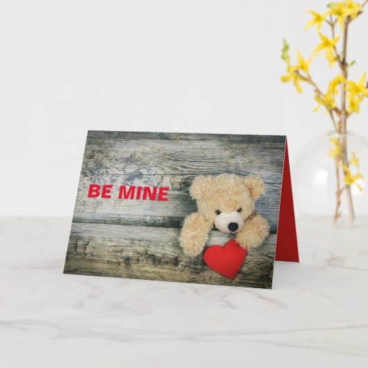 TEDDYBEER VALENTIJN KAART (Gele Bloem)