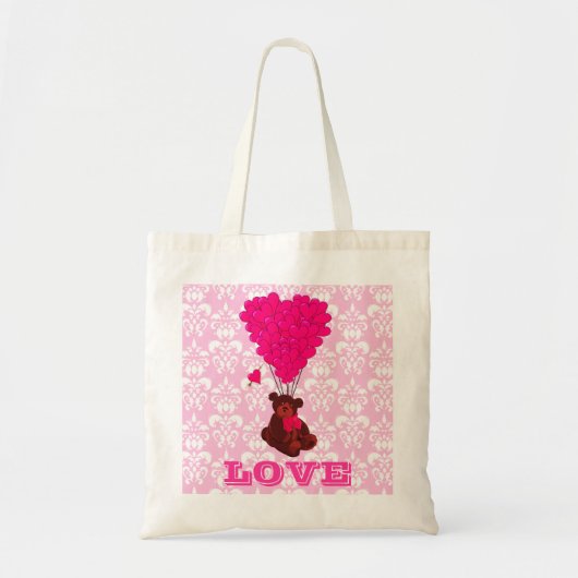 Teddybeer valentijnen liefde tote bag (Voorkant)