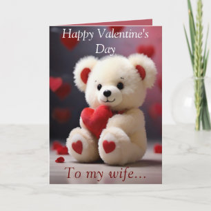 Teddybeer Valentijnkaart voor Vrouw Feestdagen Kaart