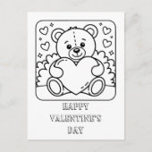 Teddybeer Valentijnsdag Kleuractiviteit voor Stude Briefkaart (Voorkant)
